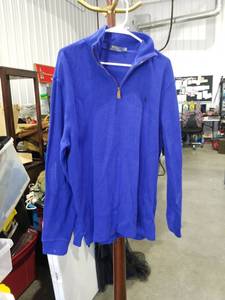 lot 3540 image: Polo Ralph Lauren Blue Quarter-Zip Pullover Sweatshirt Mens Large