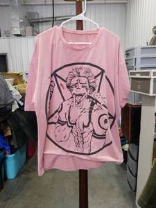 lot 3551 image: Pink Anime Character Cursed T-Shirt Size Unknown