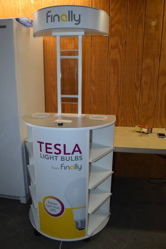 lot 3 image: Tesla Store Display on Casters with Electricity
