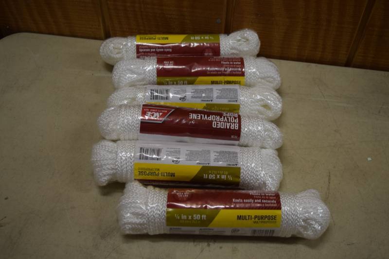 lot 111 image: 6 Spools Braided Polypropylene Rope