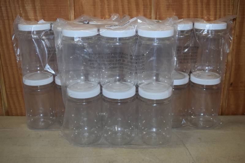 lot 130 image: 18 Plastic Jars with Lids