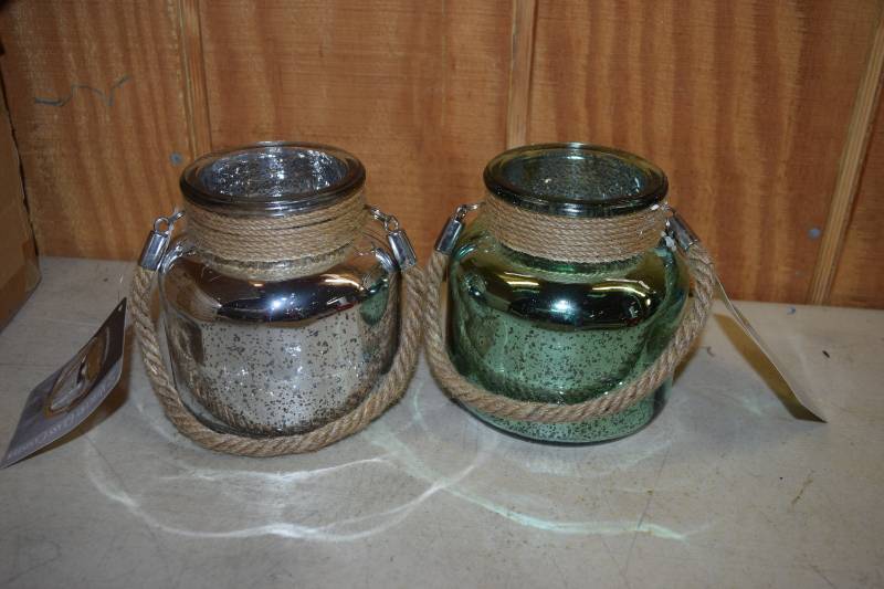 lot 439 image: 6 Mercury Glass Canisters