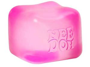 lot 36813 image: NeeDoh Nice Cube -Sensory Squeeze Toy with Super Solid Squish - 2.25 Cube - Pink - Retail $8