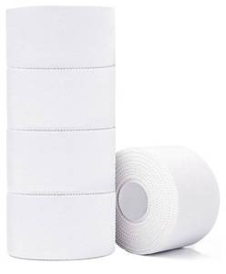 lot 36841 image: Athletic Tape,5 Pack White Sports Tape, Strong No Sticky Residue Wrist Ankle Tape for Gymnastics Boxing Lacrosse Climbing Hockey Bat - Retail $9