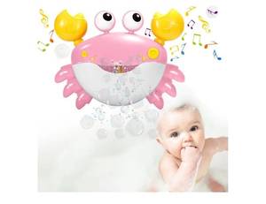 lot 36851 image: Crab Baby Bath Toys, Crab Bubble Bath Machine, Automatic Bath Toy Blows Bubbles & Plays Children��s Songs, Bathtub Bubble Maker - Kids Birthday Gift for 1 2 3 Year Old Boy Girl Pink - Retail $17