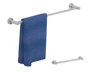 lot 36853 image: Adjustable Towel Bar, HOMOTEK Economical Bathroom Towel Holder Rod from 12 Inch to 22 Inch Single Towel Racks, Wall Mount Towel Rail, Towel Hanger Hook for Kitchen(1 Pack Brushed Stainless Steel) - Retail $8