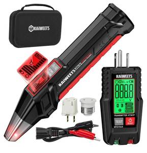 Circuit Breaker Finder with LCD Display, GFCI Outlet Tester, Electrical Circuit Tracer Tool with NCV Test & Flashlight, Includes Carrying Case and Adapters- KT301P - Retail: $66