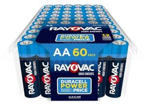 lot 36894 image: Rayovac AA Batteries, Double A Battery Alkaline, 60 Count - Retail $19