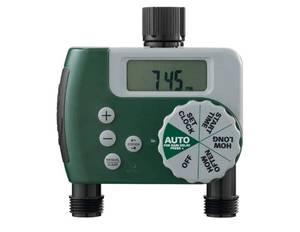 Orbit Programmable Digital Hose Watering Timer - 2 Outlet - Battery Powered - with LCD Screen - Built-in Rain Delay - Water-Resistant - 58910 - Retail: $51