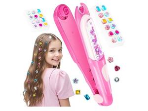 lot 36912 image: Hair Gem Stamper Kit, Bling Hair Jewels for Girls, Hair Styling Tool with Reusable Shining Diamonds, Christmas Birthday Arts & Crafts Gift for 5-12 Year Old Girl - Retail $18