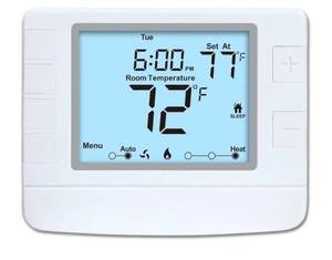 lot 36915 image: Programmable Thermostat for House, 1 Heat1 Cool, Extra Large Display, White Backlight - Retail $31
