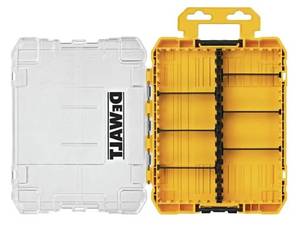 lot 36930 image: DEWALT Tool Box, Medium 8-Compartments Small Parts Organizer, Portable Tough Case Screw Organizer Toolbox with Customizable Dividers (DWAN2190) - Retail $8