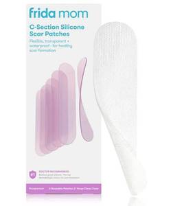 lot 36939 image: Frida Mom C-Section Silicone Strips, C-Section Recovery Must Have Scar Patches, Reusable Medical Grade Treatment for Keloid Scars, Includes Case & Pouch - Retail $30