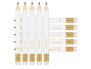 lot 36940 image: 50Pcs - Bridal Shower Sharpened Half Pencils with Erasers, Pre-sharpened Pencils for Bridal Shower & Wedding Games, 4 Inches (White - Miss to Mrs.) - Retail $8