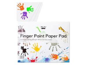 lot 36942 image: Mr. Pen- Finger Paint Paper Pad for Kids, 11 x 14 Inches, 22 Sheets, Premium Heavyweight White Glossy Paper, Art Paper for Vibrant Finger Painting and Craft Projects - Retail $6