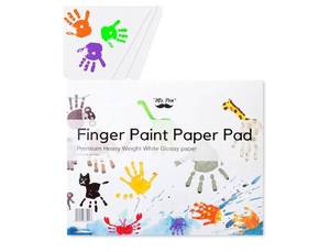 lot 36943 image: Mr. Pen- Finger Paint Paper Pad for Kids, 11 x 14 Inches, 22 Sheets, Premium Heavyweight White Glossy Paper, Art Paper for Vibrant Finger Painting and Craft Projects - Retail $6