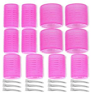 lot 36968 image: Self Grip Hair Rollers Curlers Set - 24 Pieces with 3 Sizes (4 Jumbo, 4 Large, 4 Medium) and 12 Clips for Volume on Long, Short, Thick, or Fine Hair - Retail $9