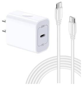lot 36972 image: iPhone 16e 17e Charger Fast Charging for iPhone 17Pro Max17e171616e16Pro1515Pro, 20W Fast USB C Power Adapter with 6Ft USB C Charging Cable Cord, Type C Charger Block Wall Cube for Apple iPad - Retail $9