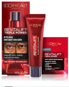 lot 36979 image: LOreal Paris Revitalift Triple Power Eye Bag Instant Eraser, Eye Tightener Treatment to Firm Bags, 0.5 oz  Sample - Retail $15
