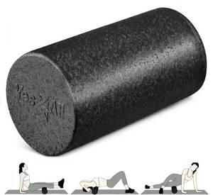 lot 36985 image: High Density Foam Roller for Back, Variety of Sizes & Colors for Yoga, Pilates - Black - 12 Inches - Retail $10