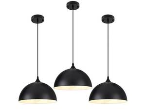 lot 37000 image: Black Pendant Light,11.8 Industrial Dome Pendant Lights Kitchen Island, Adjustable Farmhouse Hanging Lamp for Dining Room Bedroom Restaurant Bar Cafe,3 Pack - Retail $90