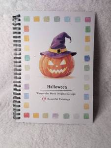 lot 2802 image: Halloween Watercolor Painting Book with 15 Designs
