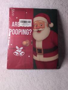 lot 2805 image: Are You Pooping Christmas Santa Canvas Wall Art