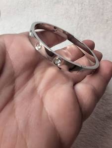 lot 2817 image: Silver Love Bracelet with Crystal Accents