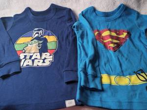 lot 2853 image: Toddler Boys Star Wars and Superman Long Sleeve Shirt Bundle - 2 ct