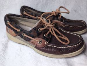 lot 2862 image: Sperry Top-Sider Boat Shoes Brown Leather Calf Hair - Size 5.5
