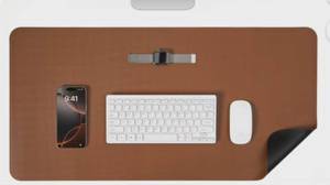 lot 2823 image: Origin Joy Apricot PU Leather Mouse Pad