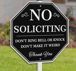lot 2828 image: No Soliciting Octagonal Door Sign