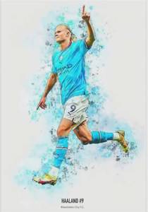 lot 2845 image: Erling Haaland Manchester City Frameless Canvas Print