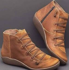 Brown Leather High-Top Sneakers with Side Zip
