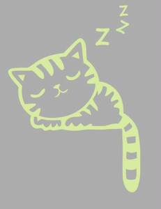 Glow in the dark Cat Vinyl Decal Light Switch Sticker