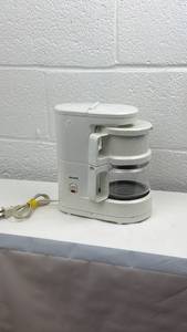 lot 65 image: Krups White Drip Coffee Maker with Glass Carafe