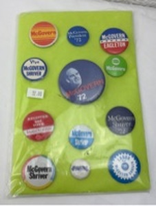 lot 122 image: Political Campaign Button Collection McGovern Shriver 1972