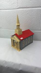 lot 123 image: Model Railway Church Building with Red Roof and Bell Tower