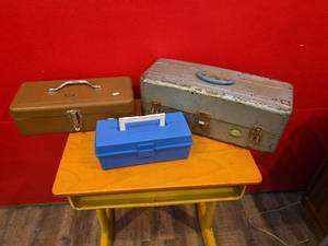 lot 153 image: Metal Tackle and Tool Boxes Collection