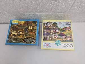 lot 169 image: Charles Wysocki 1000 Piece Jigsaw Puzzles Set