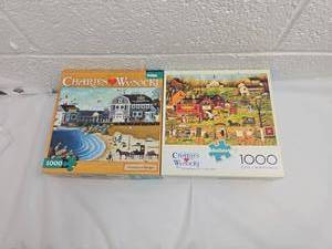 lot 173 image: Charles Wysocki 1000 Piece Jigsaw Puzzle Set