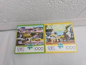 lot 175 image: Charles Wysocki Jigsaw Puzzle Set - 1000 Piece Collection