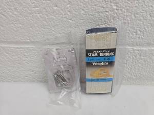 lot 179 image: Sewing Notions Bundle - Bias Tape, Seam Binding, and Tidy Pins