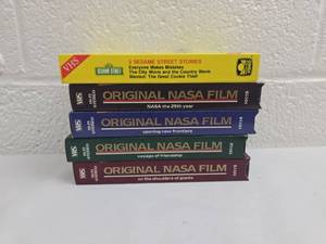 lot 203 image: NASA Documentary Film Collection and Sesame Street Stories VHS Lot