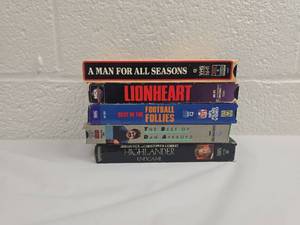 lot 205 image: Mixed VHS Movie Collection - 5 Tapes Including A Man for All Seasons, Lionheart, Football Follies