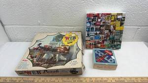 lot 250 image: Classic Jigsaw Puzzle Collection with Web Puzzle and New York in Color