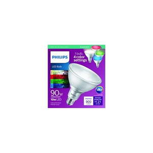lot 13479 image: Philips 3001901 90 watt Equivalence Sceneswitch PAR38 E26 Medium LED Floodlight Bulb, Bright White, 2 Pack