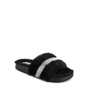 lot 13493 image: PORTLAND by Portland Boot Company Glitter Faux Fur Slipper, Womens 7M