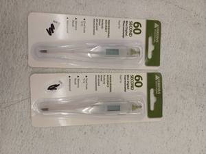 lot 13500 image: Veridian Healthcare 60-Second Digital Thermometer, 2 Pack