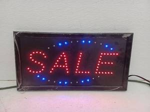 lot 13511 image: LED Sale Sign with Blue and Red Lights